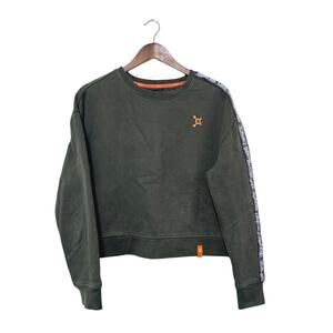 Orange Theory Cropped Green Women’s Sweatshirt Size L Olive Green Casual Sporty
